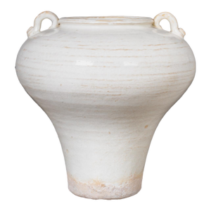 White Ceramic Milk Pottery With Handles