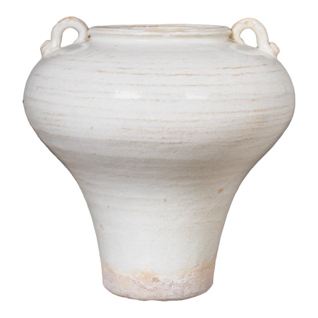 White Ceramic Milk Pottery With Handles by Mix Design For Sale