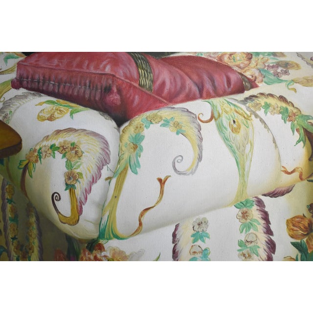 Early 21st Century Contemporary Large Realist Interior Decor Oil Painting For Sale - Image 5 of 11