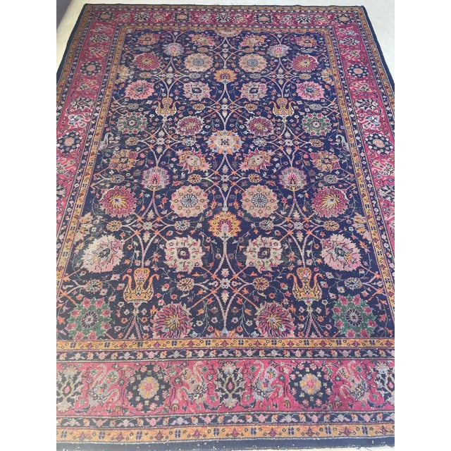 Mid 20th Century Vintage Turkish Tabriz Design Rug - 9.3 X 12.2 For Sale - Image 5 of 12