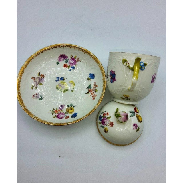 Early Meissen Chocolate Cup and Saucer, Set of 2 For Sale - Image 11 of 12