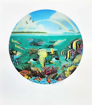 Late. 20th Century "Rainbow Reef" Underwater Seascape Numbered Lithograph by Charles Lynn Bragg