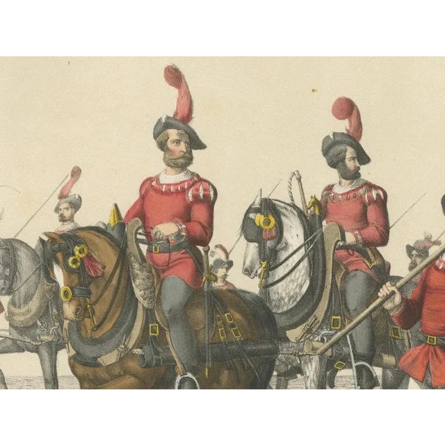 Heinrich Jenny, Swiss Victory Parade with Captured Burgundian Cannons Escorted by Bernese Troops, 1855, Print For Sale - Image 4 of 10