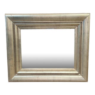 1980s Silver Framed Hanging Wall Mirror For Sale