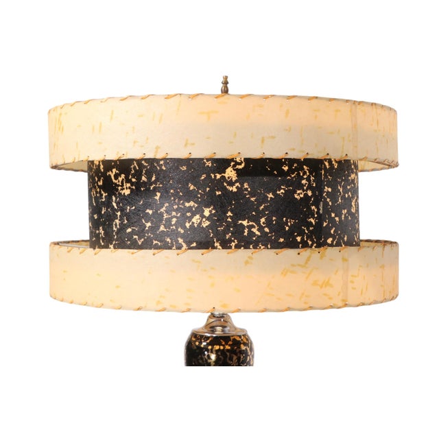 1950's Mid Century Table Lamp With Original Three Tier Fiberglass Shade For Sale - Image 10 of 15