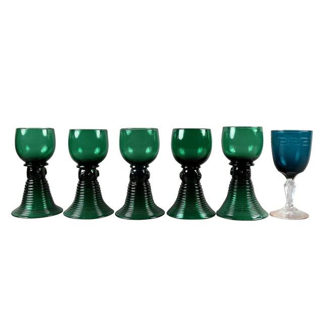 Glass Collection of 61 Green Glasses For Sale - Image 7 of 11