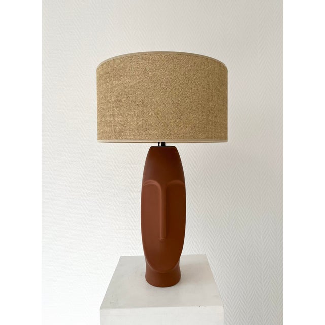 Ceramic Easter Island Table Lamp, 1990 For Sale - Image 7 of 8