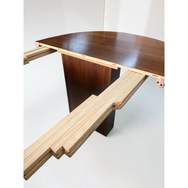 Mid-Century Modern Extendable Dining Table in Walnut, 1970s For Sale - Image 6 of 15