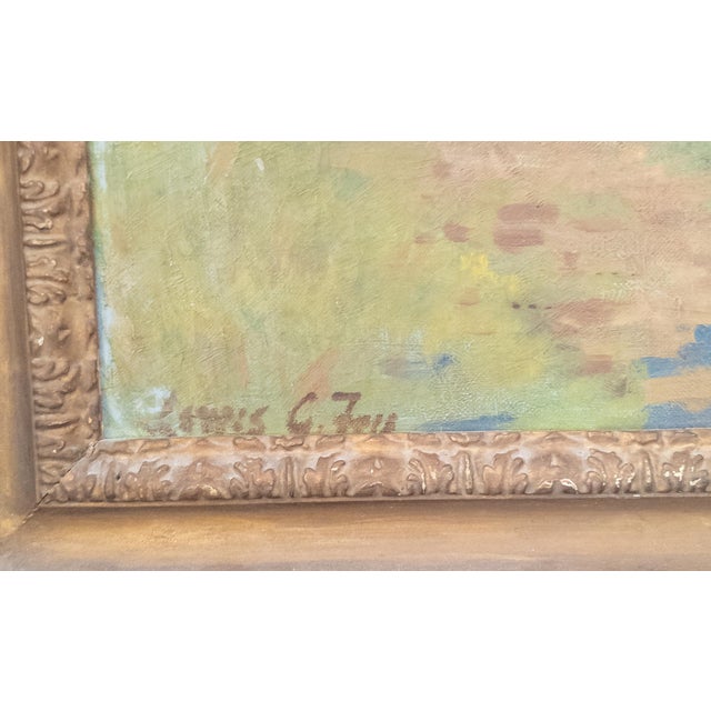 Wood Early 20th Century English Courtyard Landscape by Lewis George Fry For Sale - Image 7 of 12