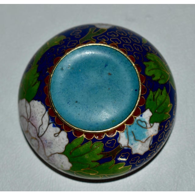 Vintage Chinese Mini Cloisonné' Bowl W/Floral Details For Sale - Image 10 of 11