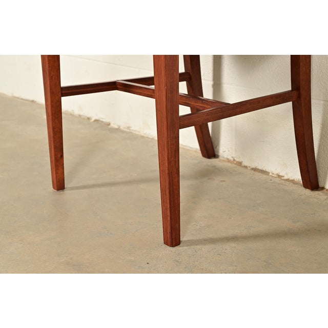 Baker Furniture Style Federal Inlaid Mahogany Dining Chairs, Set of Four For Sale - Image 9 of 12