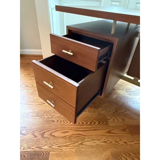 Wood New Mid-Century Modern Enterprise Desk by Uttermost/Revelation For Sale - Image 7 of 12