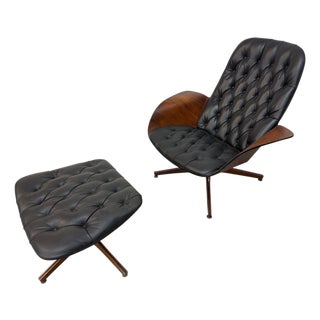 Mid-Century Modern Plycraft Mr. Chair & Ottoman For Sale