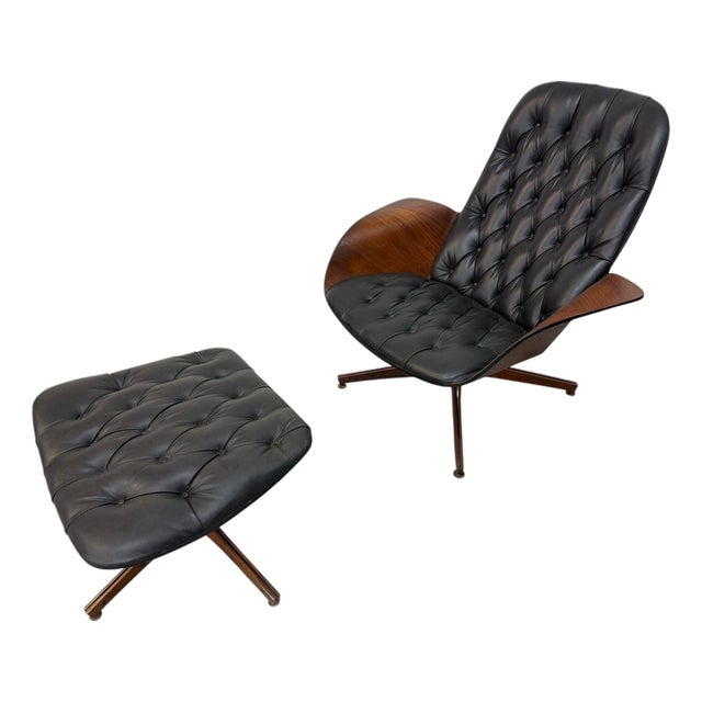 Mid-Century Modern Plycraft Mr. Chair & Ottoman For Sale