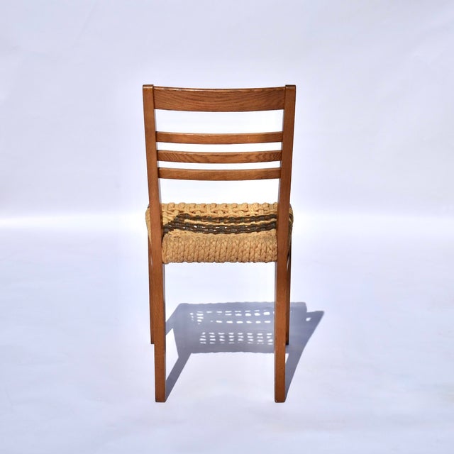 1940s Pair of Rope & Beech Wood Chairs Attributed to Frida Minet & Adrien Audoux for Vibo Vesoul For Sale In West Palm - Image 6 of 10