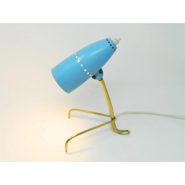 Mid-Century Modern Mid-Century Light Blue Wall or Table Lamp by Rupert Nikoll, Vienna, 1950s For Sale - Image 3 of 10