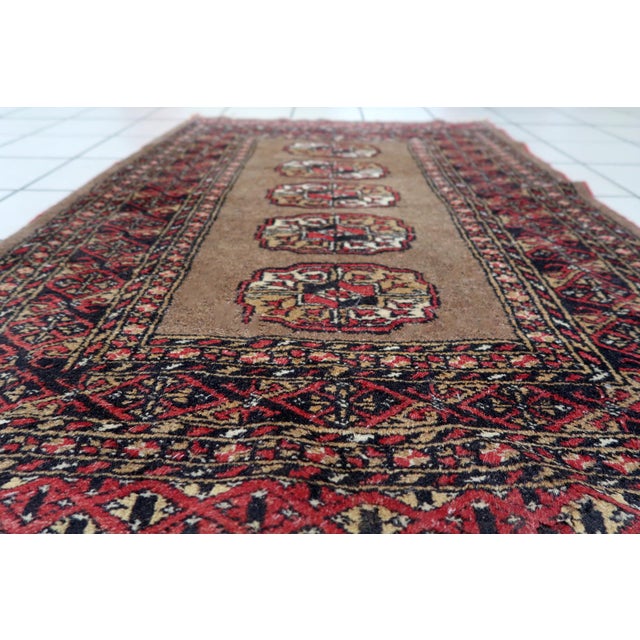 1920s, Antique Uzbek Bukhara Handmade Rug 2.7' X 4' For Sale - Image 4 of 11