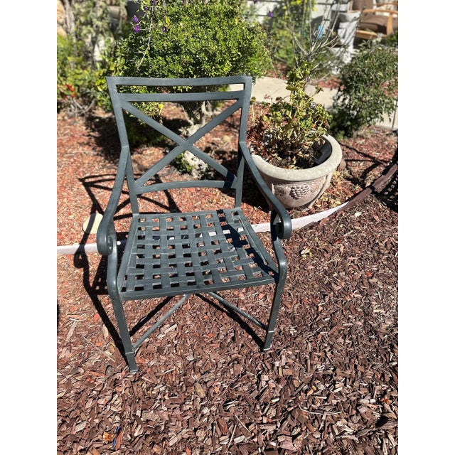 Late 20th Century Woodard Aluminum 5 Piece Patio Set, Attributed For Sale In San Francisco - Image 6 of 7