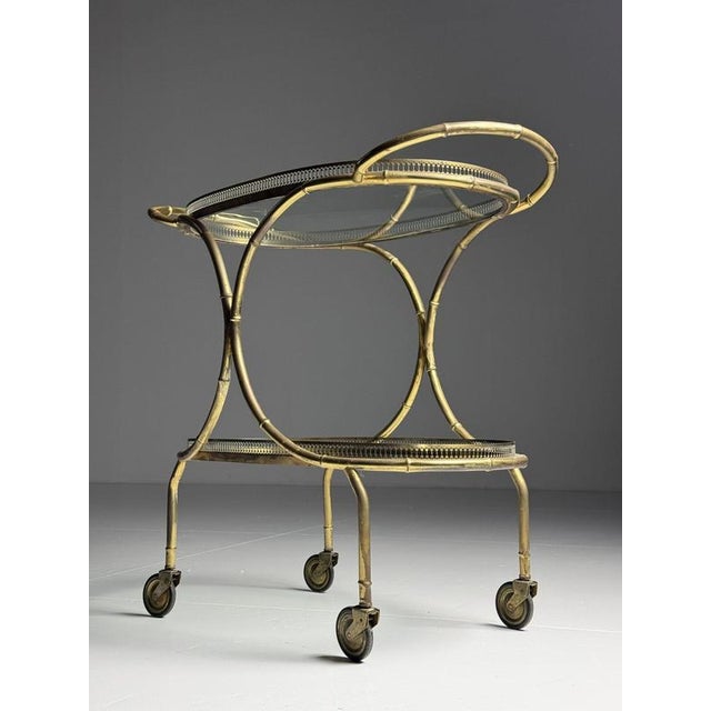 Faux Bamboo Serving Trolley For Sale - Image 3 of 18