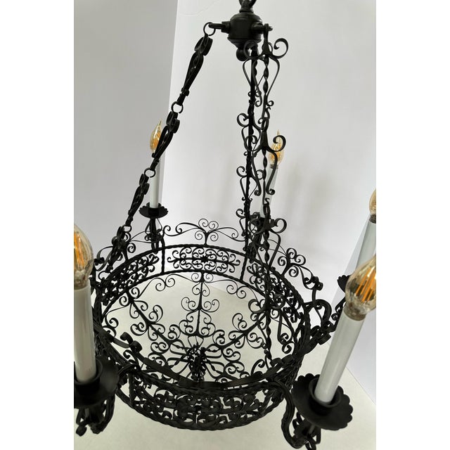 Metal 21st Century Arte De Mexico 6-Light Spanish Colonial-Style Chandelier For Sale - Image 7 of 12