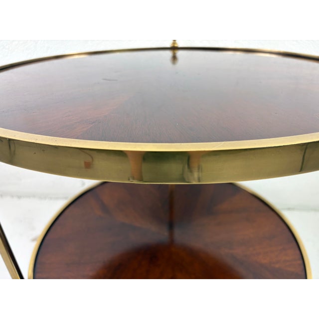 Mid-Century Vintage Walnut and Brass Side Table by Baker Furniture For Sale - Image 9 of 10