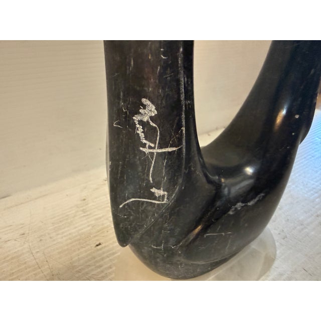 Vintage Black and White Abstract Marble Sculpture - Signed For Sale - Image 9 of 9