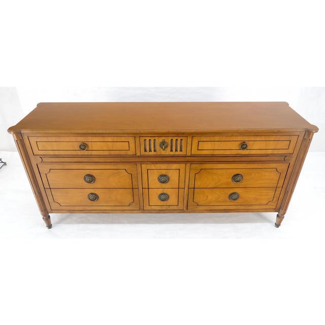 Baker Fruitwood 72" Long 9 Drawers Dresser Credenza Cabinet MINT! For Sale - Image 12 of 18