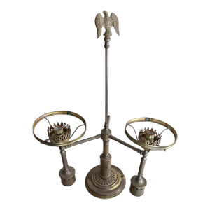 Vintage Brass Americana Lamp With Eagle Accents