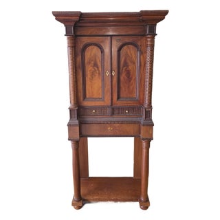 19th Century Burl Mahogany Wood Kunst Cabinet for Collectable Curiosities Flemish Germanic Low Countries For Sale