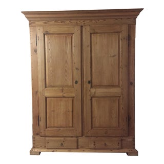 Antique Danish Pine Break Down Wardrobe Armoire Cabinet For Sale