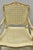 Vintage French Louis XV Style Cream Painted Carved Wood Cane Arm Chairs - A Pair For Sale - Image 16 of 18