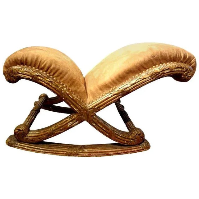 19th Century French Louis XVI Style Giltwood Footstool For Sale - Image 6 of 7