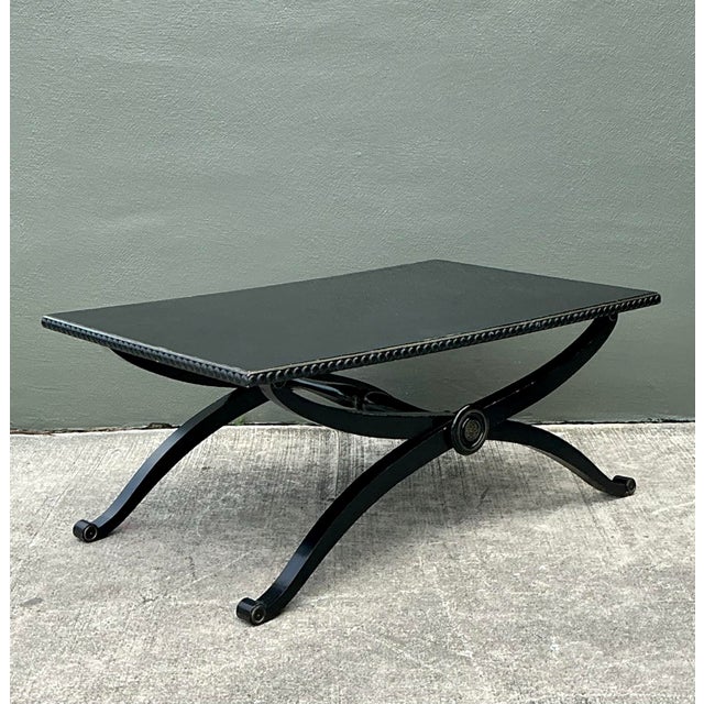 Vintage Lacquered X Base Coffee Table For Sale - Image 11 of 12