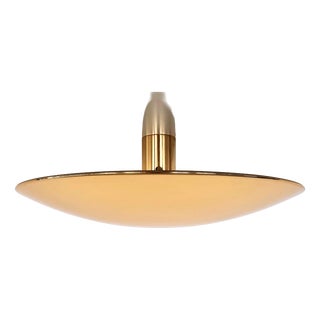 Large Flush Mount Light in Polished Brass by Florian Schulz, 1970s For Sale