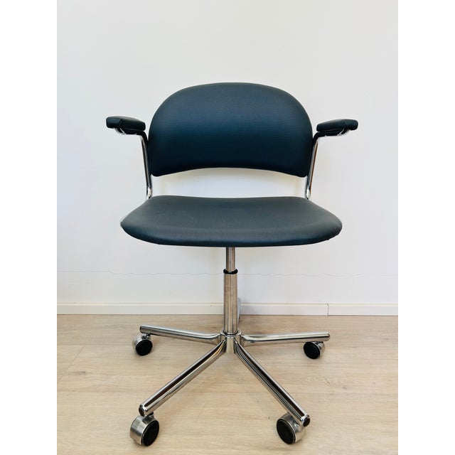 Vintage Sophisticated Blue Desk Chair by Kovona, 1970s For Sale - Image 8 of 11