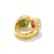 Gemstone Bochic "Orient" Red Ruby & Green Tourmaline Ring Set 18K Yellow Gold & Silver For Sale - Image 7 of 18