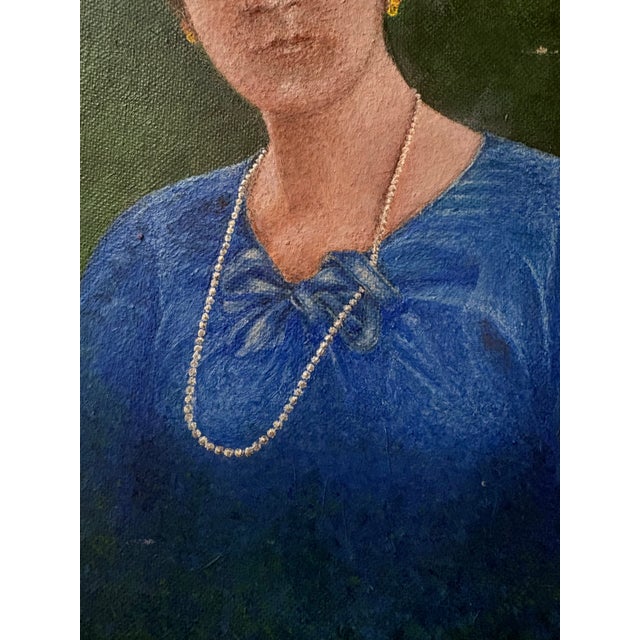 1960s 1968 Signed 9x12 Portrait Painting of Woman – Oil on Canvas Board (Luigi Altobelli) For Sale - Image 5 of 10