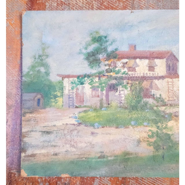 We are selling this American Impressionist study of a Southwestern house. This simple oil on academy board painting...