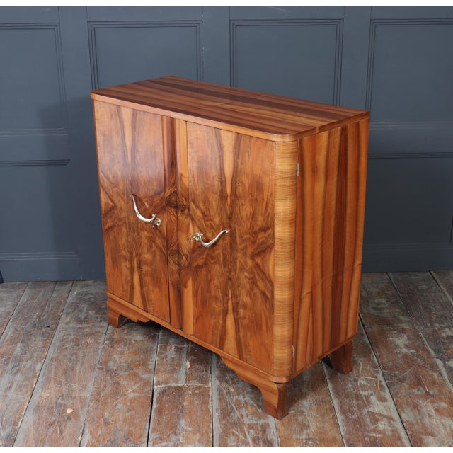 Art Deco French Walnut Two-Door Figured Buffet, 1930 For Sale - Image 14 of 16
