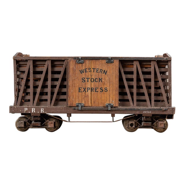 Antique Handmade Pennsylvania Railroad Stock Car Model For Sale