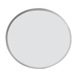 Round Flat Wall Mirror with a Slim Frame in White Painted Wood, 1970s