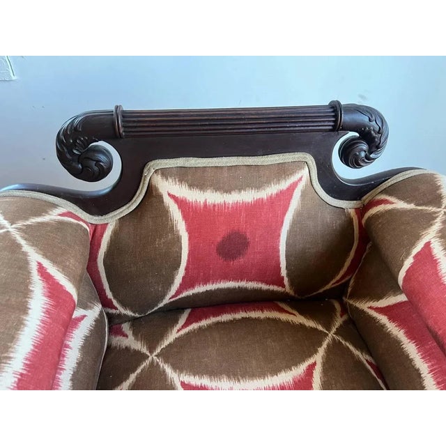 Brown Mid 19th Century Antique Empire Style Mahogany Carved Clawfoot Armchair For Sale - Image 8 of 11