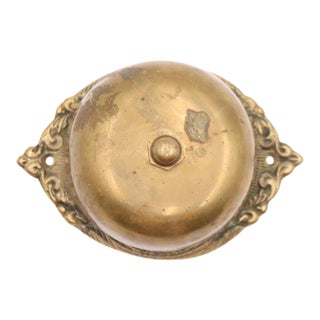 Antique Brass Victorian Crank Mechanical Twist Door Bell For Sale