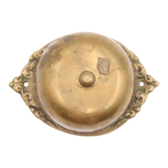 Antique Brass Victorian Crank Mechanical Twist Door Bell For Sale