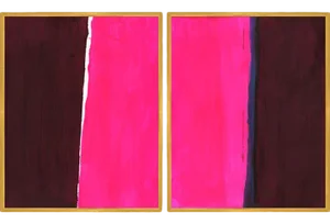 Evy Diptych Art Print in Walnut Frame