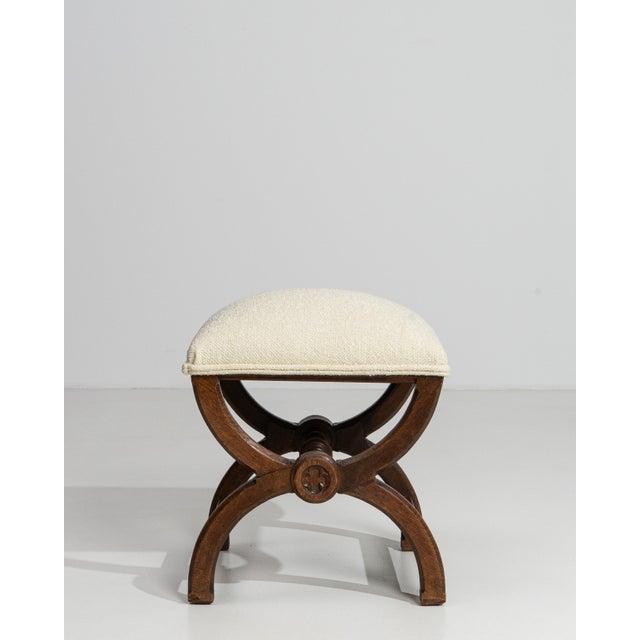 Early 20th Century Regency Curule Stool With Upholstered Seat For Sale - Image 4 of 10