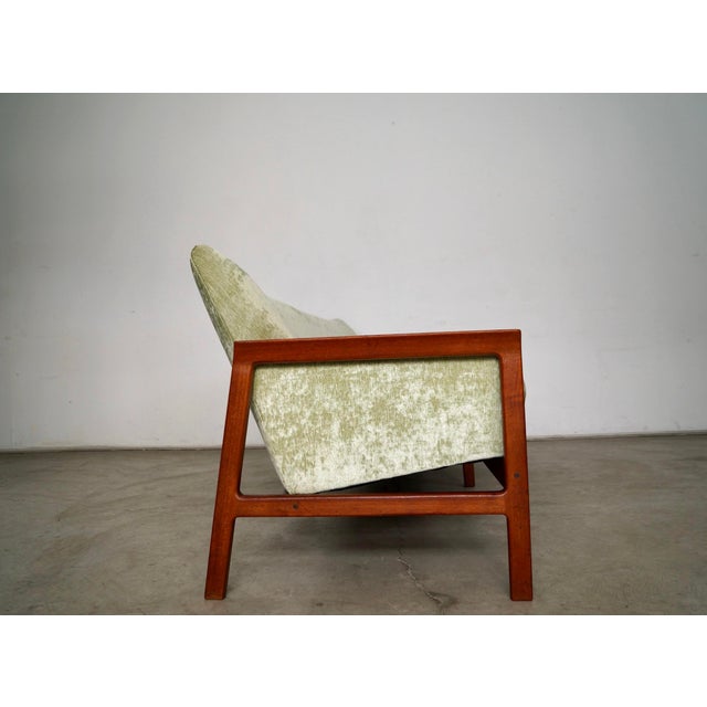 Mint 1960’s Mid-Century Danish Modern Long Teak Sofa For Sale - Image 8 of 12