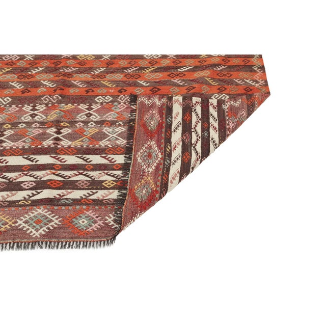Mid 20th Century Embroidered Vintage Kilim Rug For Sale - Image 5 of 7