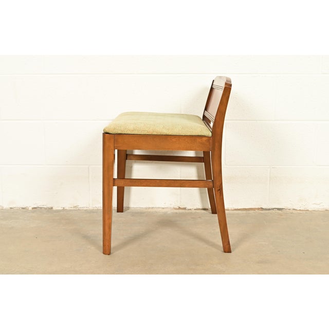 Art Deco Carved Walnut Vanity Stool | Circa 1920s For Sale - Image 9 of 11