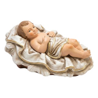 Infant Jesus in a Hand-Painted Cradle For Sale